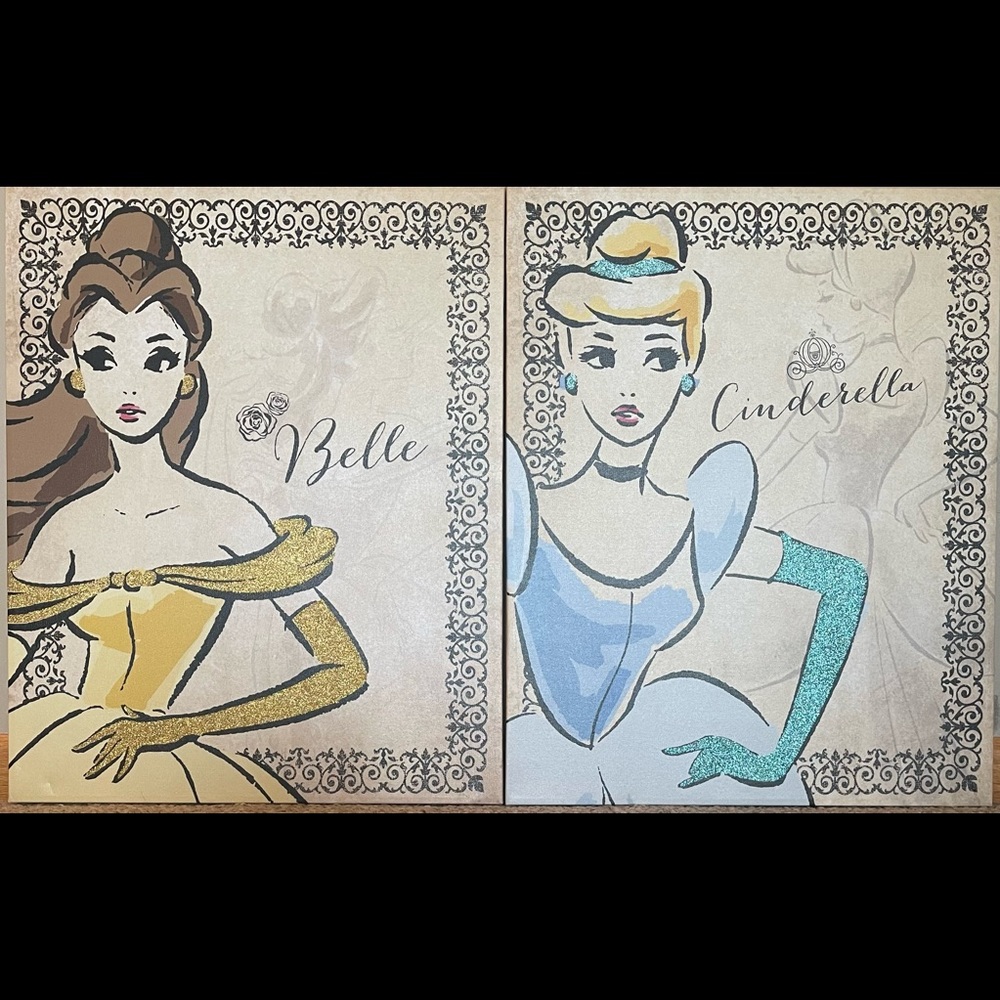 Disney princess canvases (Belle and Cinderella)
